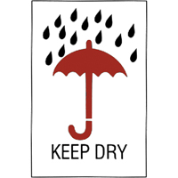 &eacute;tiquettes pour traitement sp&eacute;cial Keep Dry, 6" lo x 4" la, Rouge/blanc Oxford Builders Supplies Inc