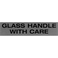 "Glass Handle with Care" Special Handling Labels, 5" L x 2" W, Black on Red Oxford Builders Supplies Inc