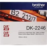 Continuous Paper Tape Labels, 103 mm x 100'/30.4 m, Black on White Oxford Builders Supplies Inc