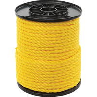 3/8" Yellow Twisted 3-Strand Rope, Polypropylene, 250' Oxford Builders Supplies Inc