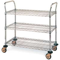 Chariots utilitaires standards, Acier inoxydable, 18" x 39" x 30", Capacit&eacute; 500 lb Oxford Builders Supplies Inc