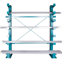 Rayonnage en porte-&agrave;-faux &agrave; barres - Charge l&eacute;g&egrave;re, Un c&ocirc;t&eacute;, Bras de 12", 75" h Oxford Builders Supplies Inc
