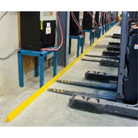 Rails protecteurs arr&ecirc;ts de charge avec ancrage au sol, Acier, 48" lo x 5" h, Jaune Oxford Builders Supplies Inc