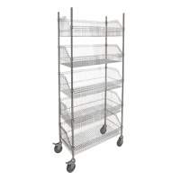 Wire Basket Shelving Cart, 5 Tiers, 48" W x 80" H x 24" D Oxford Builders Supplies Inc