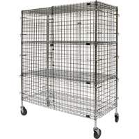 Security Cart, Chrome Plated, 60" x 69" x 24", 500 lbs. Capacity Oxford Builders Supplies Inc