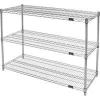 Heavy-Duty Chromate Wire Shelving, 3 Tiers, 30" W x 33" H x 14" D Oxford Builders Supplies Inc