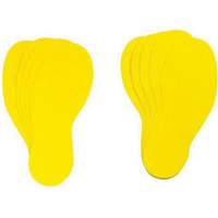 Floor Marking Labels, Footprint, 12" L x 3.75" W, Yellow, Vinyl Oxford Builders Supplies Inc