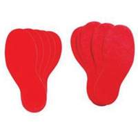 Floor Marking Labels, Footprint, 12" L x 3.75" W, Red, Vinyl Oxford Builders Supplies Inc