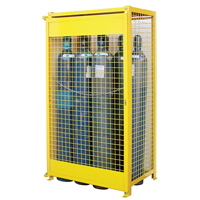 Gas Cylinder Cabinets, 10 Cylinder Capacity, 44" W x 30" D x 74" H, Yellow Oxford Builders Supplies Inc