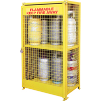 Gas Cylinder Cabinets, 12 Cylinder Capacity, 44" W x 30" D x 74" H, Yellow Oxford Builders Supplies Inc