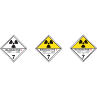 TDG Shipping Labels, Class 7, Radioactive I, Paper Oxford Builders Supplies Inc