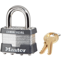 Laminated Padlock, Silver, Keyed Alike, Laminated Steel, 1-3/4" Width Oxford Builders Supplies Inc