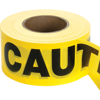 Barricade Tape, English, 3" W x 1000' L, 2 mils, Black on Yellow Oxford Builders Supplies Inc