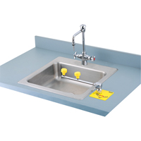 Poste de douche oculaire Swing-Away, Installation Montage sur comptoir Oxford Builders Supplies Inc