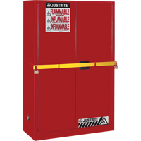 Armoire de rangement haute s&eacute;curit&eacute; avec barre en acier pour produits inflammables, 45 gal., 2 tablettes Oxford Builders Supplies Inc