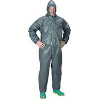 2.0 Mil CRFR Hooded Coveralls, Small, Grey, FR Treated Fabric Oxford Builders Supplies Inc