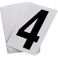 Pressure Sensitive Numbering, 4, 3-1/2" H, Black on White Oxford Builders Supplies Inc