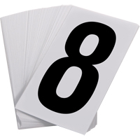 Pressure Sensitive Numbering, 8, 3-1/2" H, Black on White Oxford Builders Supplies Inc