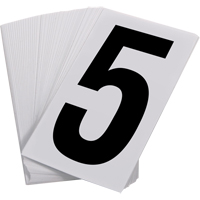 Pressure Sensitive Numbering, 5, 3-1/2" H, Black on White Oxford Builders Supplies Inc