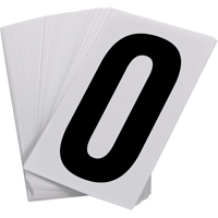 Pressure Sensitive Numbering, 0, 3-1/2" H, Black on White Oxford Builders Supplies Inc