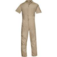 Short Sleeved Coveralls, Men's, Tan, Size Small Oxford Builders Supplies Inc