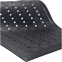 Cushion Station Mats, Slotted, 2' x 3-1/5' x 9/16", Black, Nitrile Oxford Builders Supplies Inc