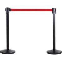 Poteau r&eacute;cepteur pour barri&egrave;res sur pieds pour le contr&ocirc;le des foules, Hauteur de 35", Noir Oxford Builders Supplies Inc