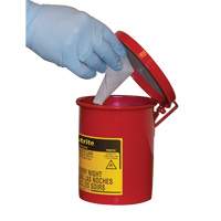 Mini bidons pour d&eacute;chets huileux pour dessus d'&eacute;tabli, Homologu&eacute; FM, 0,45 gal. US, Rouge Oxford Builders Supplies Inc