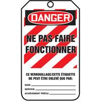 &eacute;tiquettes de verrouillage, Papier cartonn&eacute;, 3-1/8" la x 5-7/8" h, Français Oxford Builders Supplies Inc