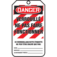 Lockout Tags, Cardstock, 3-1/8" W x 5-7/8" H, French Oxford Builders Supplies Inc