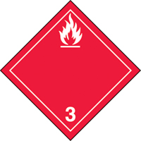 TDG Shipping Labels, Class 3, Flammable Liquids, Vinyl Oxford Builders Supplies Inc