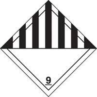 TDG Shipping Labels, Class 9, Miscellaneous Dangerous Goods, Vinyl Oxford Builders Supplies Inc