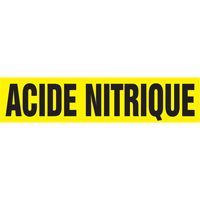 Marqueur de tuyau "Acid Nitrique", Autocollant, 4" h x 24" la, Noir sur jaune Oxford Builders Supplies Inc