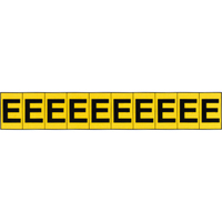Individual Adhesive Letter Markers, E, 1" H, Black on Yellow Oxford Builders Supplies Inc