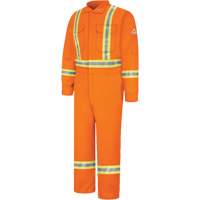 Flame-Resistant Coveralls with Reflective Trim, Size 38, Orange, 12.2 cal/cm² Oxford Builders Supplies Inc
