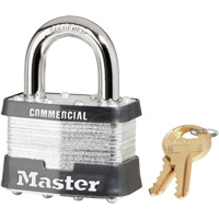 Laminated Padlock, Silver, Keyed Alike, Laminated Steel, 2" Width Oxford Builders Supplies Inc