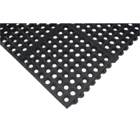 Anti-Fatigue Link Matting, Honeycomb, 3' x 3' x 1/2", Black, Natural Rubber Oxford Builders Supplies Inc