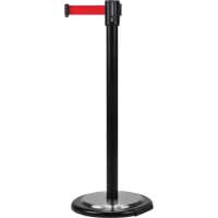 Barri&egrave;res sur pieds pour le contr&ocirc;le des foules, Acier, 35" h, Ruban Rouge, Longueur du ruban 12' Oxford Builders Supplies Inc