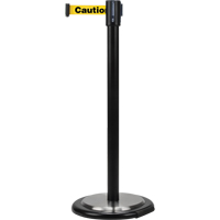 Barri&egrave;res sur pieds pour le contr&ocirc;le des foules, Acier, 35" h, Ruban Jaune, Longueur du ruban 7' Oxford Builders Supplies Inc