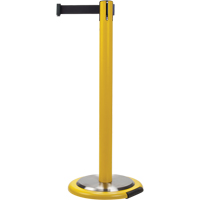 Barri&egrave;res sur pieds pour le contr&ocirc;le des foules, Acier, 35" h, Ruban Noir, Longueur du ruban 7' Oxford Builders Supplies Inc