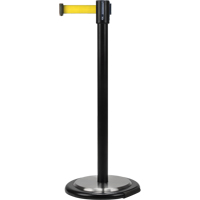 Barri&egrave;re sur pied pour le contr&ocirc;le des foules, Acier, 35" h, Ruban Jaune, Longueur du ruban 7' Oxford Builders Supplies Inc