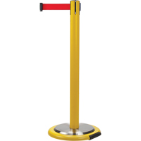 Barri&egrave;res sur pieds pour le contr&ocirc;le des foules, Acier, 35" h, Ruban Rouge, Longueur du ruban 12' Oxford Builders Supplies Inc