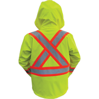 Hi-Vis FR/PU Safety Rain Jackets, Small, High Visibility Lime-Yellow Oxford Builders Supplies Inc