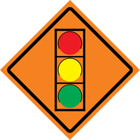 Stop Light Roll-Up Traffic Sign, 29-1/2" x 29-1/2", Vinyl, Pictogram Oxford Builders Supplies Inc