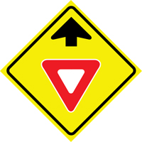 "Yield Ahead" Roll-Up Traffic Sign, 36" x 36", Vinyl, Pictogram Oxford Builders Supplies Inc