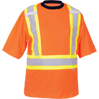 T-shirt de s&eacute;curit&eacute;, Polyester, Moyen, Orange haute visibilit&eacute; Oxford Builders Supplies Inc