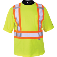 T-shirt de s&eacute;curit&eacute;, Polyester, Moyen, Jaune lime haute visibilit&eacute; Oxford Builders Supplies Inc