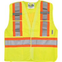 Veste de s&eacute;curit&eacute; pour la circulation, Jaune lime haute visibilit&eacute;, Moyen/Petit, Polyester Oxford Builders Supplies Inc