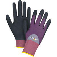 Gants enduits de premi&egrave;re qualit&eacute; ZX-2, 9/Grand, R&ecirc;vetement Nitrile/Mousse de nitrile, Calibre 18, Enveloppe en Nylon Oxford Builders Supplies Inc