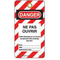 Lockout Tags, Plastic, 3" W x 5-3/4" H, French Oxford Builders Supplies Inc
